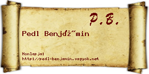 Pedl Benjámin névjegykártya